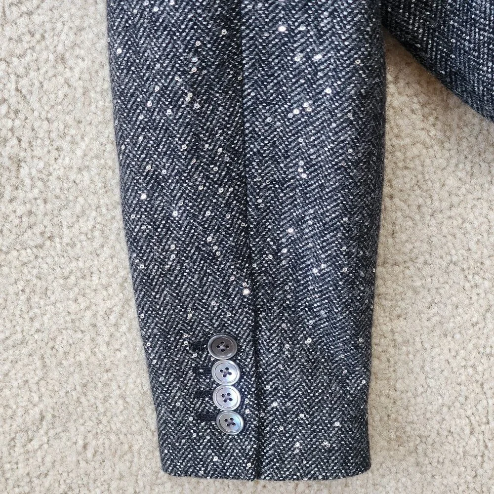 NWOT Sparkle Sequin Campbell Donegal Blazer Herringbone - Picture 10 of 12